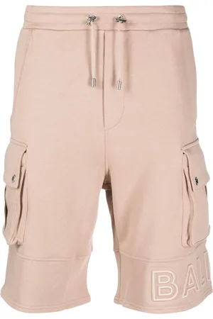 Balmain Embossed-logo cotton bermuda shorts