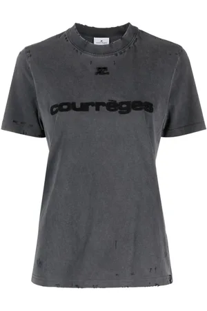 Courrèges Logo-patch cotton T-shirt