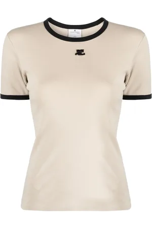 Courrèges Logo-appliqué cotton T-shirt
