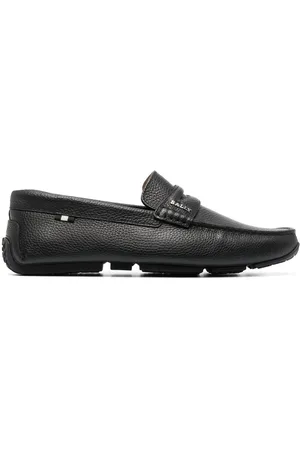 Bally Grained-texture leather loafers
