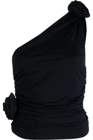 MAGDA BUTRYM Flower embellished one-shoulder top
