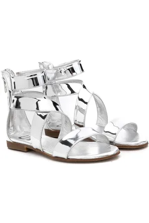 GALLUCCI Metallic-effect leather sandals