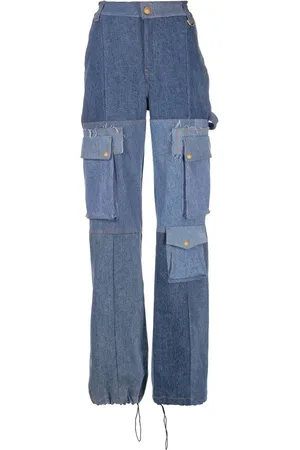 Marine Serre High-rise panelled jeans