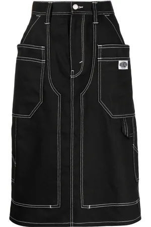 Ground Zero Panelled denim midi skirt