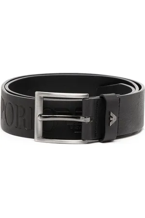 Emporio Armani Debossed-logo leather belt