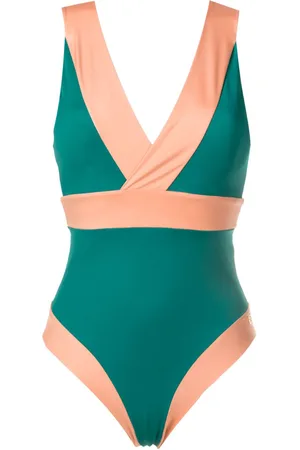 Brigitte Two-tone one-piece swimsuit