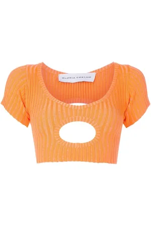 Gloria Coelho Cropped cut-out detail top
