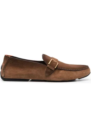 santoni Buckle-detail calf-leather loafers