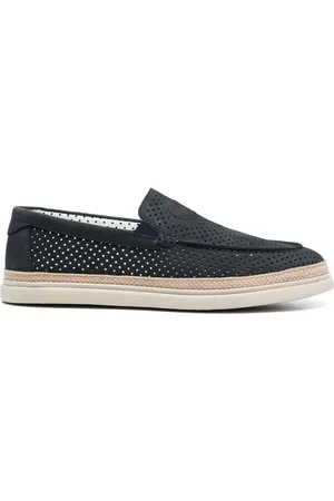 Casadei Nabuk perforated-leather espadrilles