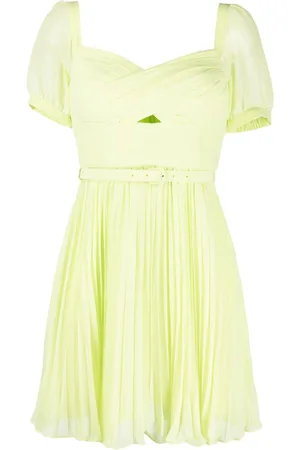 Self-Portrait Pleated chiffon minidress