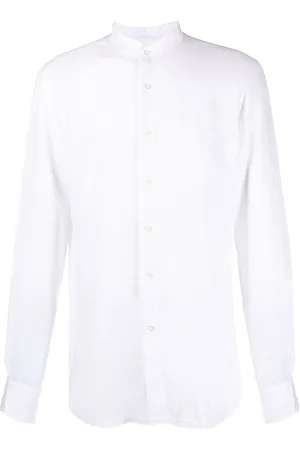 PENINSULA SWIMWEAR Plain band-collar shirt