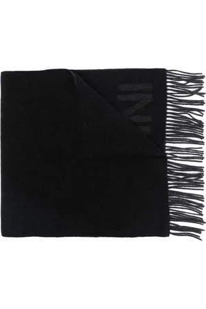 Ganni Recycled wool-blend fringe scarf