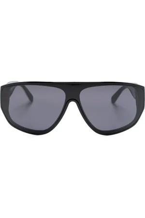 Moncler Logo-engraved pilot-frame sunglasses