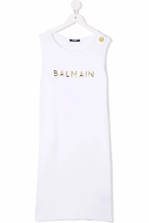Balmain TEEN chest logo tank dress