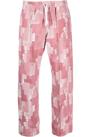 MARCELO BURLON Geometric-print wide-leg trousers