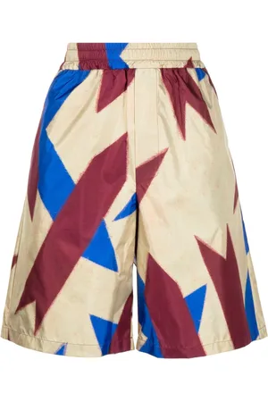 PIERRE-LOUIS MASCIA Abstract-print silk Bermuda shorts