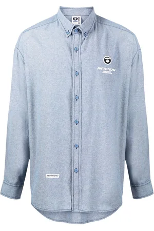 A Bathing Ape Logo-embroidery cotton shirt