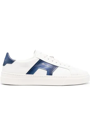 santoni Double Buckle low-top leather sneakers