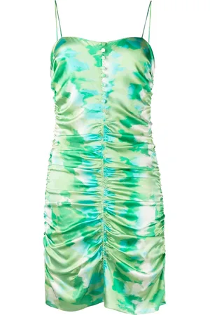 Ganni Organic-silk ruched dress