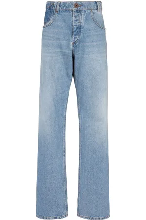 Balmain Contrast-pocket wide-leg jeans