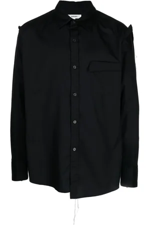 Sulvam Asymmetric distressed drop-shoulder shirt