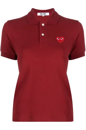 Comme des Garçons Logo embroidered cropped polo shirt