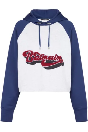 Balmain Logo-print raglan-sleeve hoodie