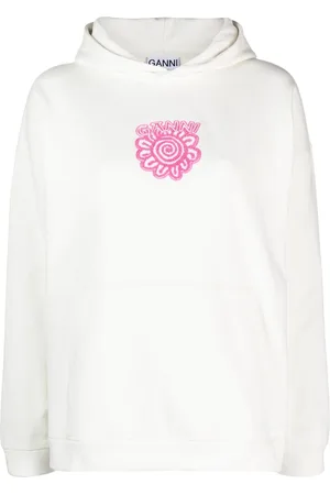 Ganni Logo-appliqué organic cotton hoodie