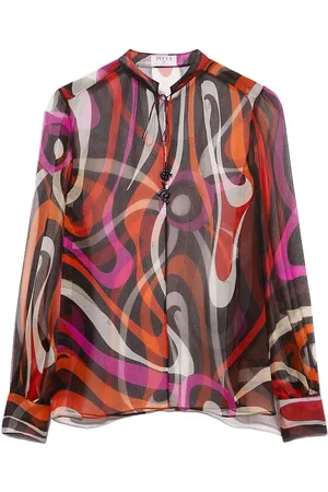 Puccini Wave-print silk blouse