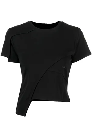 HELIOT EMIL Logo-print asymmetric T-shirt