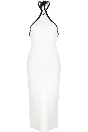 Courrèges Contrasting-trim cotton dress