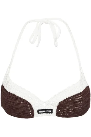 Miu Miu Crochet-knit triangle bralette