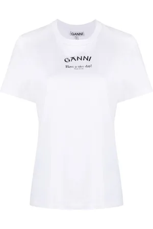 Ganni Logo-print organic cotton T-shirt