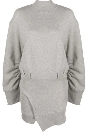 The Attico Gathered-sleeve sweatshirt minidress