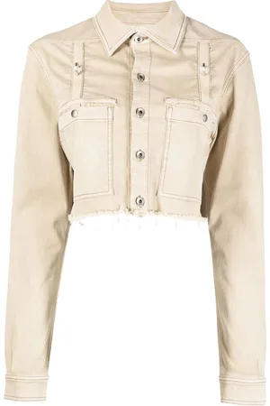 Rick Owens Raw-cut cropped shirt jacket