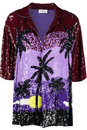 P.A.R.O.S.H. Graphic-print sequin-embellished shirt