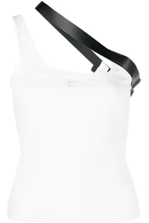 Courrèges Strap-detail ribbed tank top