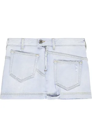 The Attico Abra denim mini skirt