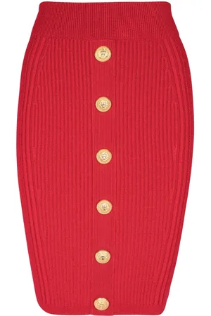Balmain Ribbed-knit pencil skirt
