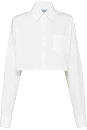 Prada Triangle-logo cropped shirt