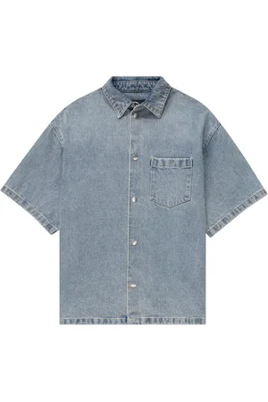 Purple Brand Short-sleeve denim shirt jacket