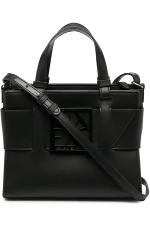 Armani Exchange Logo plaque tote bag