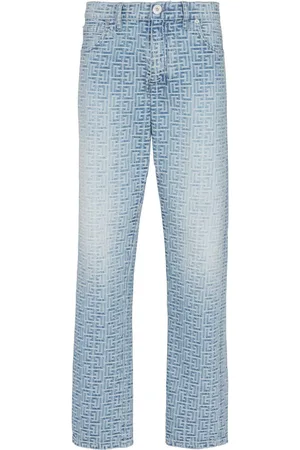 Balmain Monogram-jacquard straight-leg jeans