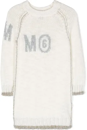 Maison Margiela Logo-print long-sleeve knitted dress