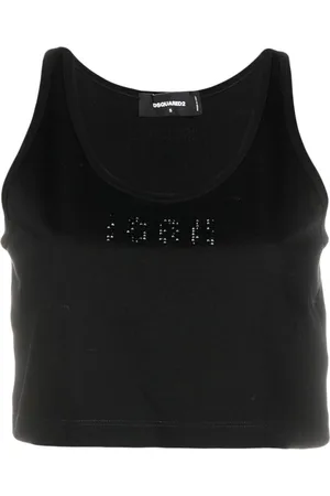 Dsquared2 Icon rhinestone-embellished cotton crop top