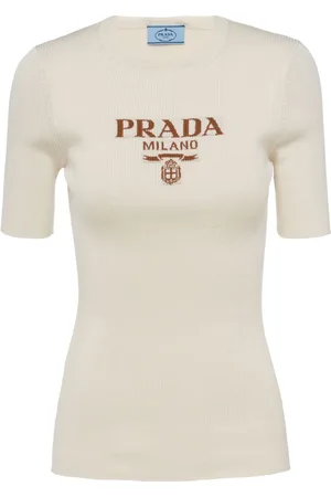 Prada Logo-intarsia silk jumper