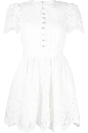 Self-Portrait Crystal-embellished lace minidress