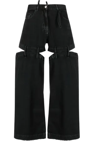 The Attico Cut-out wide-leg jeans