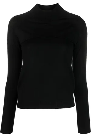 Patrizia Pepe Long-sleeved cut-out wool T-shirt