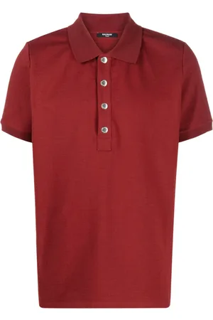 Balmain Monogram-pattern piqué polo shirt